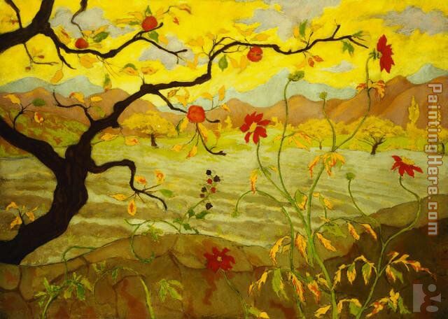 Paul Ranson Apple Tree With Red Fruit